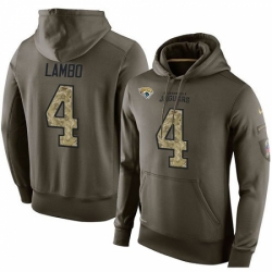 NFL Nike Jacksonville Jaguars 4 Josh Lambo Green Salute To Service Mens Pullover Hoodie