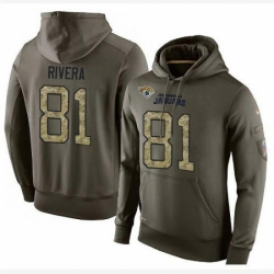 NFL Nike Jacksonville Jaguars 81 Mychal Rivera Green Salute To Service Mens Pullover Hoodie