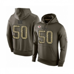 Football Mens Kansas City Chiefs 50 Darron Lee Green Salute To Service Pullover Hoodie