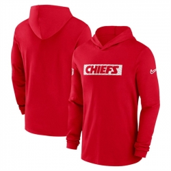 Men Kansas City Chiefs Red Sideline Performance Hoodie