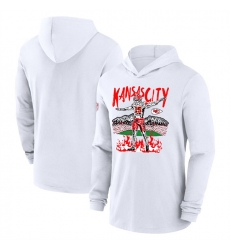 Men Kansas City Chiefs White Performance Pullover Hoodie