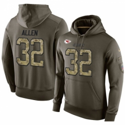 NFL Nike Kansas City Chiefs 32 Marcus Allen Green Salute To Service Mens Pullover Hoodie