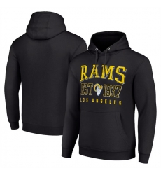 Men Los Angeles Rams Black Throwback Logo Pullover Hoodie Men Los Angeles Rams Black Throwback Logo Pullover Hoodie