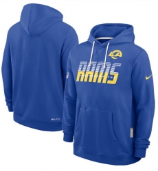 Men Los Angeles Rams Royal Sideline Standard Issue Top Prospect Dri FIT Hoodie Men Los Angeles Rams Royal Sideline Standard Issue Top Prospect Dri FIT Hoodie