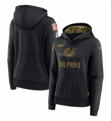 Women Miami Dolphins Nike 2020 Salute to Service Performance Pullover Hoodie Black