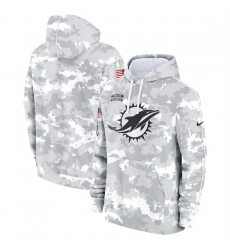 Men Miami Dolphins 2024 Arctic Camo Salute To Service Club Fleece Pullover Stitched Hoodie