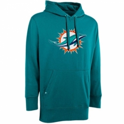 NFL Antigua Miami Dolphins Signature Pullover Hoodie Aqua