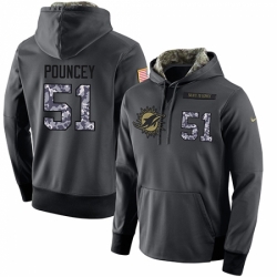 NFL Mens Nike Miami Dolphins 51 Mike Pouncey Stitched Black Anthracite Salute to Service Player Performance Hoodie