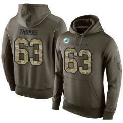 NFL Nike Miami Dolphins 63 Dallas Thomas Green Salute To Service Mens Pullover Hoodie