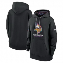 Women Minnesota Vikings Black 2024 Crucial Catch Club Pullover Hoodie