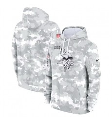 Men Minnesota Vikings 2024 Arctic Camo Salute To Service Club Fleece Pullover Stitched Hoodie