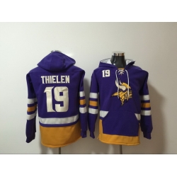 Men Nike Minnesota Vikings Adam Thielen 19 NFL Winter Thick Hoodie