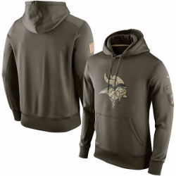 NFL Mens Minnesota Vikings Nike Olive Salute To Service KO Performance Hoodie