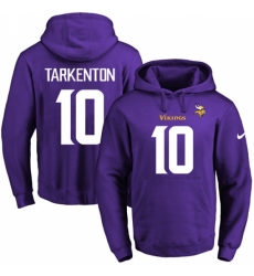 NFL Mens Nike Minnesota Vikings 10 Fran Tarkenton Purple Name Number Pullover Hoodie