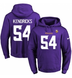 NFL Mens Nike Minnesota Vikings 54 Eric Kendricks Purple Name Number Pullover Hoodie