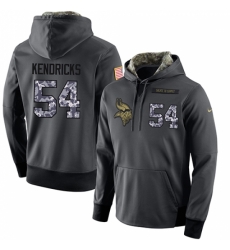 NFL Mens Nike Minnesota Vikings 54 Eric Kendricks Stitched Black Anthracite Salute to Service Player Performance Hoodie