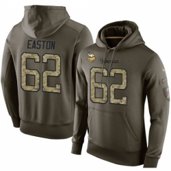 NFL Nike Minnesota Vikings 62 Nick Easton Green Salute To Service Mens Pullover Hoodie