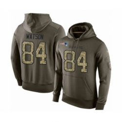 Football New England Patriots 84 Benjamin Watson Green Salute To Service Mens Pullover Hoodie