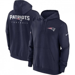 Men New England Patriots Navy Sideline Club Fleece Pullover Hoodie