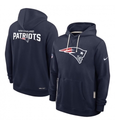 Men New England Patriots Navy Sideline Standard Issue Initial Home Dri FIT Pullover Hoodie Men New England Patriots Navy Sideline Standard Issue Initial Home Dri FIT Pullover Hoodie