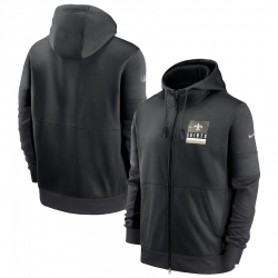 Men New Orleans Saints New 2020 Nike Gray Black Fan Gear Mascot Performance Full Zip Hoodie