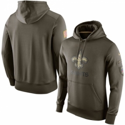 NFL Mens New Orleans Saints Nike Olive Salute To Service KO Performance Hoodie