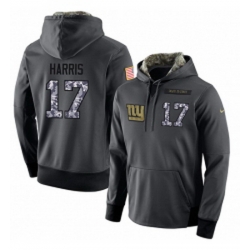 NFL Mens Nike New York Giants 17 Dwayne Harris Stitched Black Anthracite Salute to Service Player Performance Hoodie