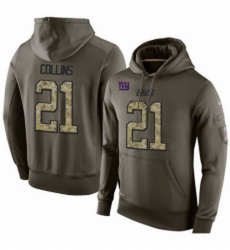 NFL Nike New York Giants 21 Landon Collins Green Salute To Service Mens Pullover Hoodie