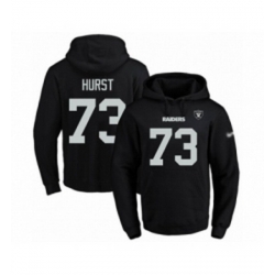 Football Mens Oakland Raiders 73 Maurice Hurst Black Name Number Pullover Hoodie