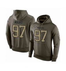 Football Mens Oakland Raiders 97 Josh Mauro Green Salute To Service Pullover Hoodie