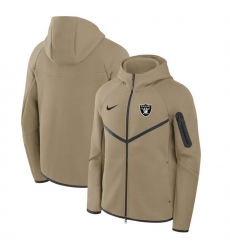 Men Las Vegas Raiders Tan Tech Fleece Full Zip Windrunner Hoodie Men Las Vegas Raiders Tan Tech Fleece Full Zip Windrunner Hoodie