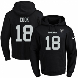 NFL Mens Nike Oakland Raiders 18 Connor Cook Black Name Number Pullover Hoodie