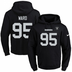 NFL Mens Nike Oakland Raiders 95 Jihad Ward Black Name Number Pullover Hoodie