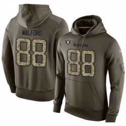 NFL Nike Oakland Raiders 88 Clive Walford Green Salute To Service Mens Pullover Hoodie