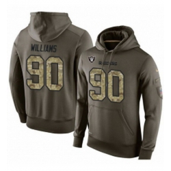 NFL Nike Oakland Raiders 90 Dan Williams Green Salute To Service Mens Pullover Hoodie