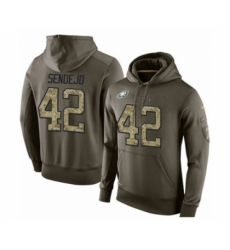 Football Mens Philadelphia Eagles 42 Andrew Sendejo Green Salute To Service Pullover Hoodie