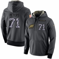 NFL Mens Nike Philadelphia Eagles 71 Jason Peters Stitched Black Anthracite Salute to Service Player Performance Hoodie