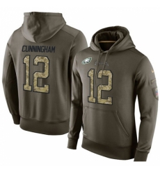 NFL Nike Philadelphia Eagles 12 Randall Cunningham Green Salute To Service Mens Pullover Hoodie