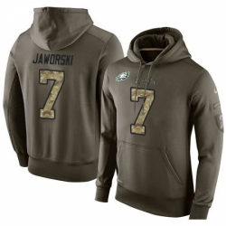 NFL Nike Philadelphia Eagles 7 Ron Jaworski Green Salute To Service Mens Pullover Hoodie