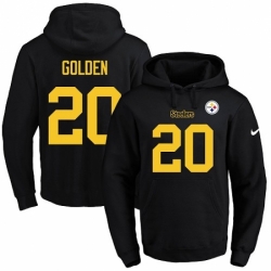 NFL Mens Nike Pittsburgh Steelers 20 Robert Golden BlackGold No Name Number Pullover Hoodie