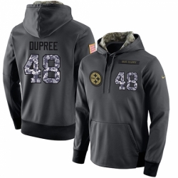 NFL Mens Nike Pittsburgh Steelers 48 Bud Dupree Stitched Black Anthracite Salute to Service Player Performance Hoodie