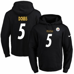 NFL Mens Nike Pittsburgh Steelers 5 Joshua Dobbs Black Name Number Pullover Hoodie