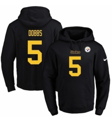 NFL Mens Nike Pittsburgh Steelers 5 Joshua Dobbs BlackGold No Name Number Pullover Hoodie