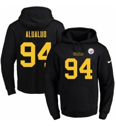 NFL Mens Nike Pittsburgh Steelers 94 Tyson Alualu BlackGold No Name Number Pullover Hoodie