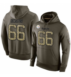 NFL Nike Pittsburgh Steelers 66 David DeCastro Green Salute To Service Mens Pullover Hoodie