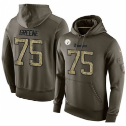 NFL Nike Pittsburgh Steelers 75 Joe Greene Green Salute To Service Mens Pullover Hoodie