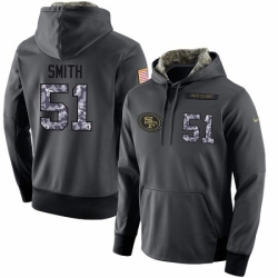 NFL Mens Nike San Francisco 49ers 51 Malcolm Smith Stitched Black Anthracite Salute to Service Player Performance Hoodie