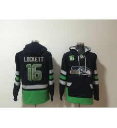 Men Nike Seattle Seahawks Tyler Lockett 16 NFL Winter Thick Hoodie