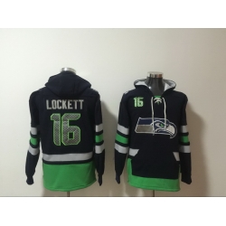 Men Nike Seattle Seahawks Tyler Lockett 16 NFL Winter Thick Hoodie