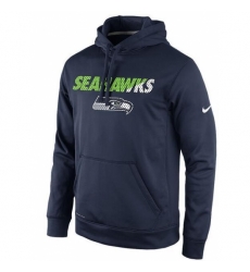 NFL Mens Seattle Seahawks Nike College Navy Kick Off Staff Performance Pullover Hoodie